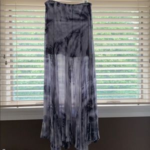 Tie-dyed, full length skirt